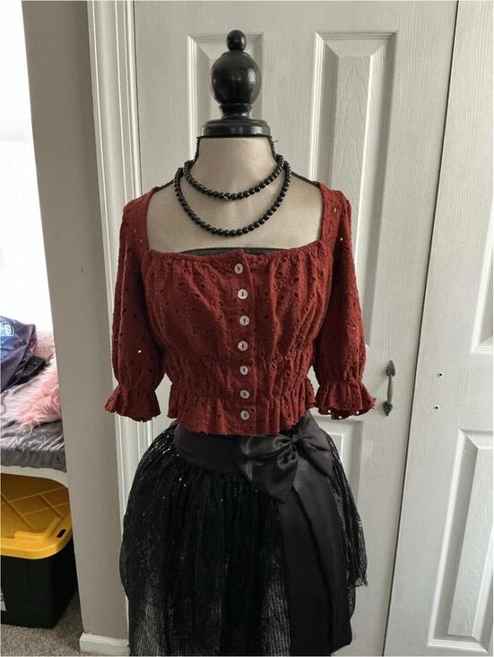 Urban Outfitters Tops - Urban Outfitters top Rust Brooke Eyelet Cropped Peasant Blouse [COPY]